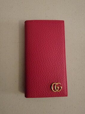 Authentic Gucci GG Marmont Pink Leather iPhone 7/8 Wallet Case NWT